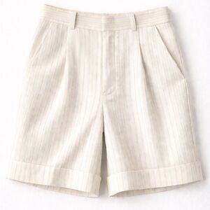 Lauren Ralph Lauren • Cream & Navy Striped Twill Shorts